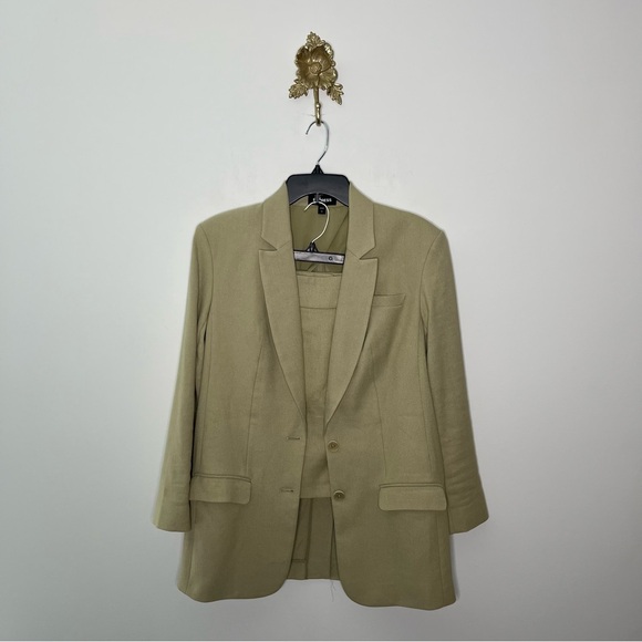 Express Linen Blend Cargo Skirt and Blazer Set XS